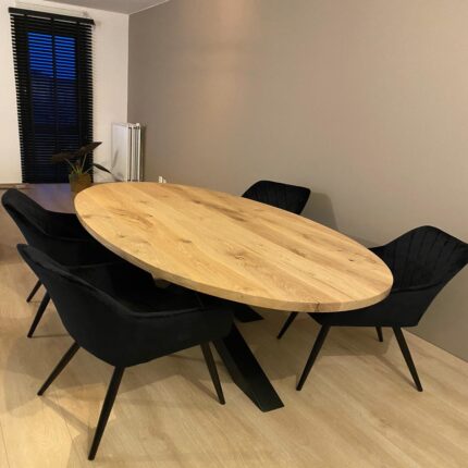 foto tischplatte holz oval eiche