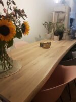 foto tischplatte eiche baumkante